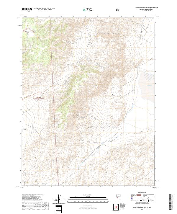 US Topo 7.5-minute map for Little Huntoon Valley NV