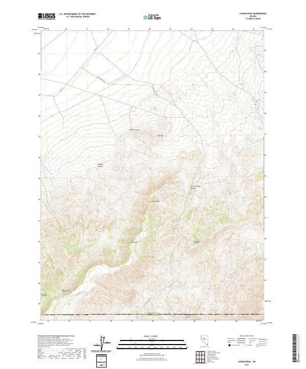 US Topo 7.5-minute map for Logan Peak NV