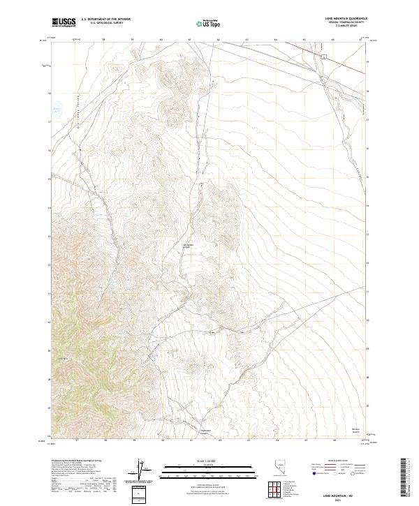 US Topo 7.5-minute map for Lone Mountain NV