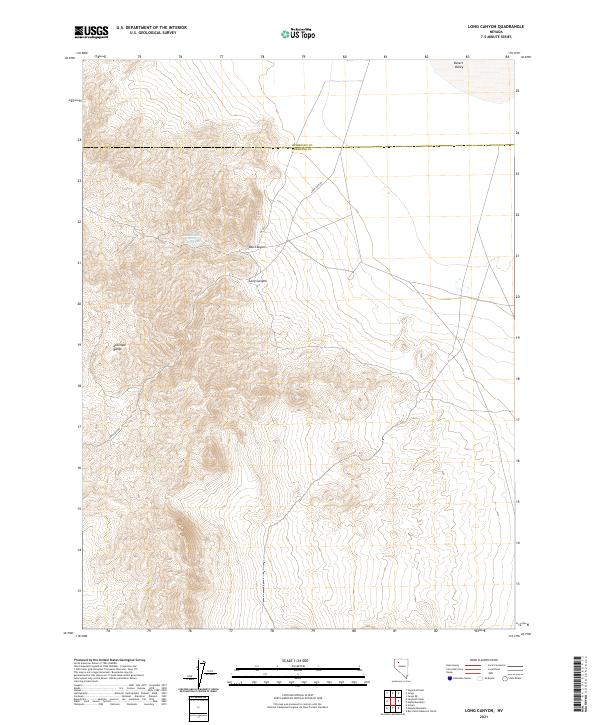 US Topo 7.5-minute map for Long Canyon NV