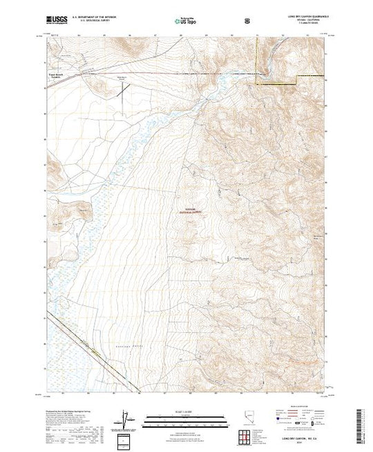 US Topo 7.5-minute map for Long Dry Canyon NVCA – American Map Store