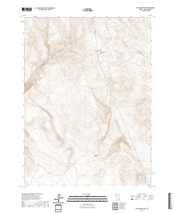 US Topo 7.5-minute map for Lost Creek Pass NV