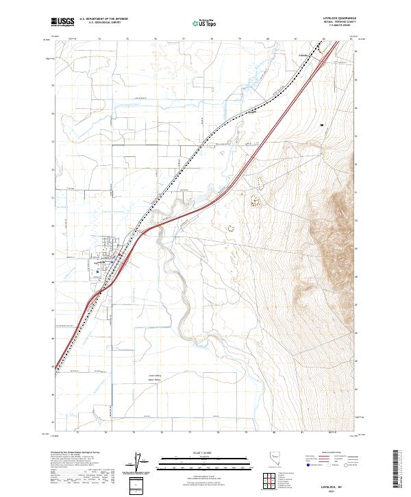 US Topo 7.5-minute map for Lovelock NV