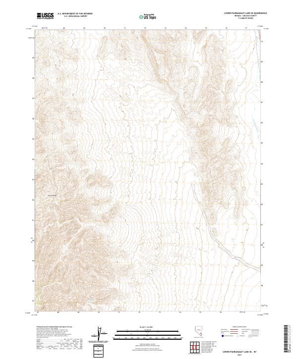 US Topo 7.5-minute map for Lower Pahranagat Lake SE NV
