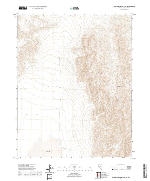US Topo 7.5-minute map for Lower Pahranagat Lake SW NV