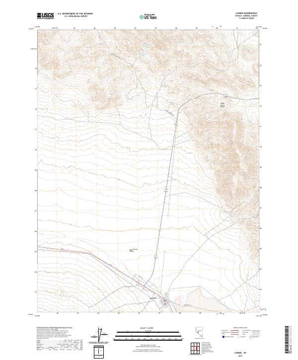 US Topo 7.5-minute map for Luning NV