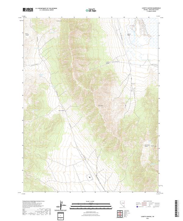 US Topo 7.5-minute map for Lusetti Canyon NV