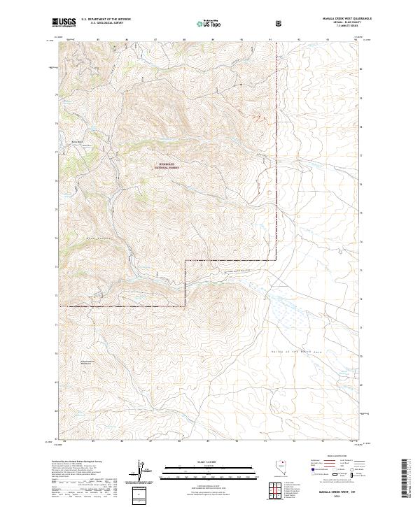 US Topo 7.5-minute map for Mahala Creek West NV
