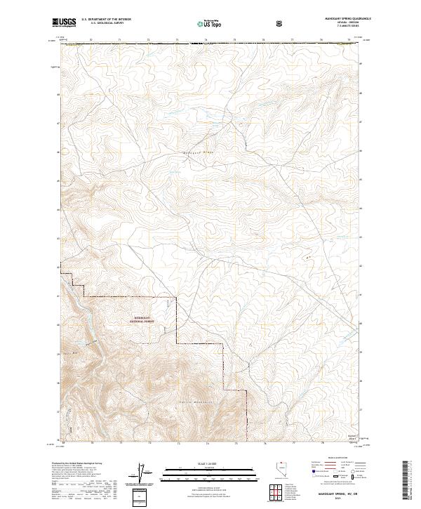 US Topo 7.5-minute map for Mahogany Spring NVOR