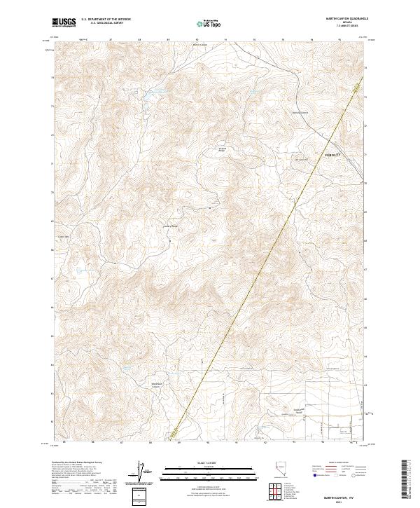 US Topo 7.5-minute map for Martin Canyon NV