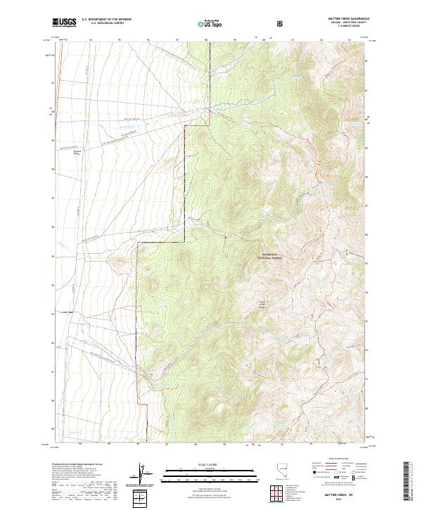 US Topo 7.5-minute map for Mattier Creek NV