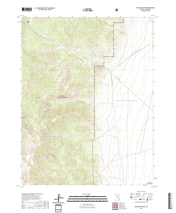 US Topo 7.5-minute map for McCann Canyon NV