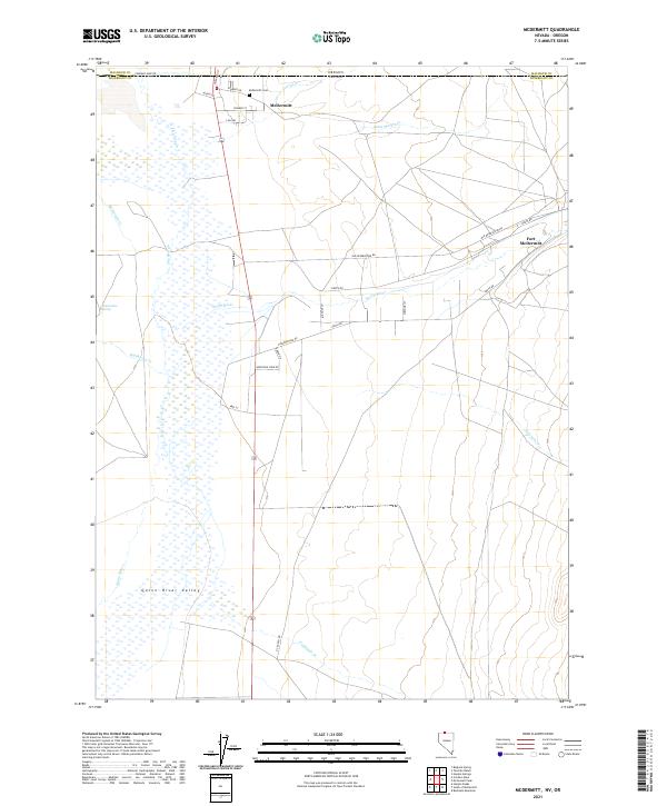 US Topo 7.5-minute map for McDermitt NVOR