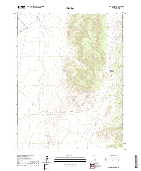 US Topo 7.5-minute map for McIntyre Summit NV