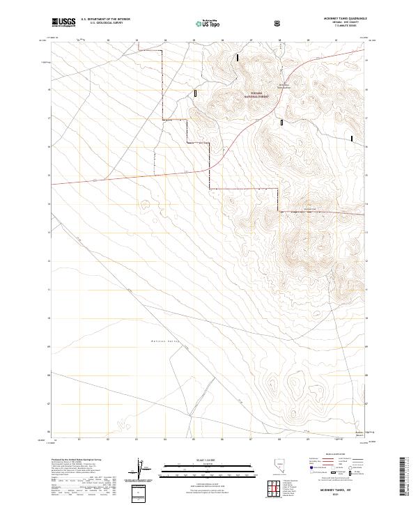 US Topo 7.5-minute map for McKinney Tanks NV