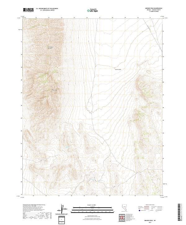 US Topo 7.5-minute map for Meeker Peak NV