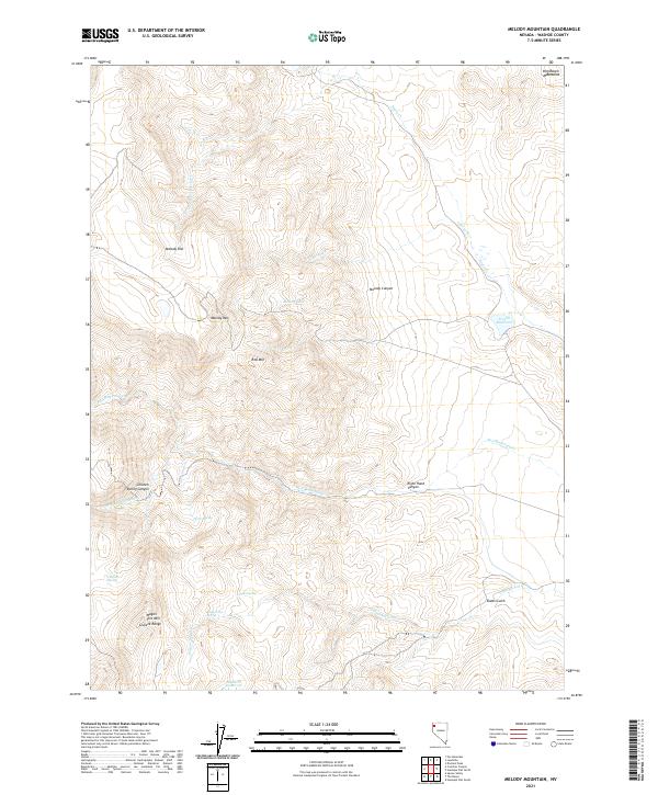 US Topo 7.5-minute map for Melody Mountain NV