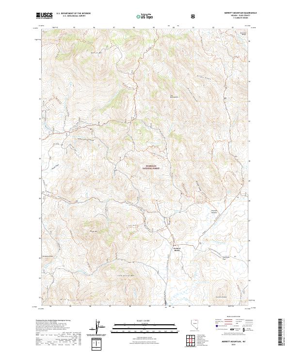 US Topo 7.5-minute map for Merritt Mountain NV