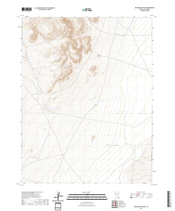 US Topo 7.5-minute map for Meteorite Crater NV