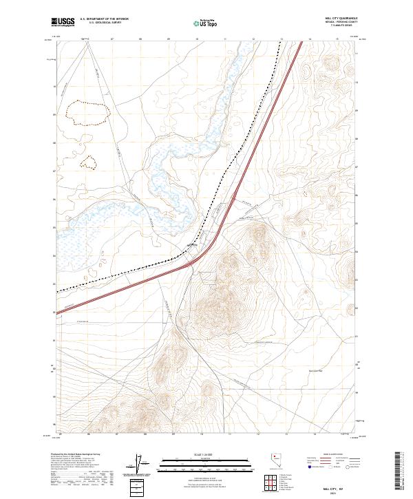 US Topo 7.5-minute map for Mill City NV