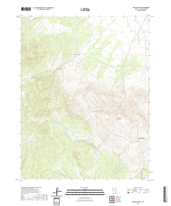 US Topo 7.5-minute map for Miller Canyon NV