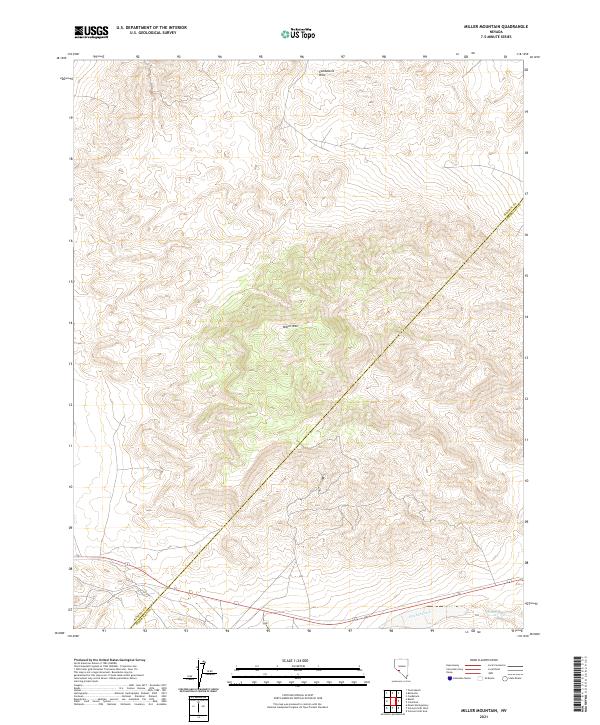 US Topo 7.5-minute map for Miller Mountain NV