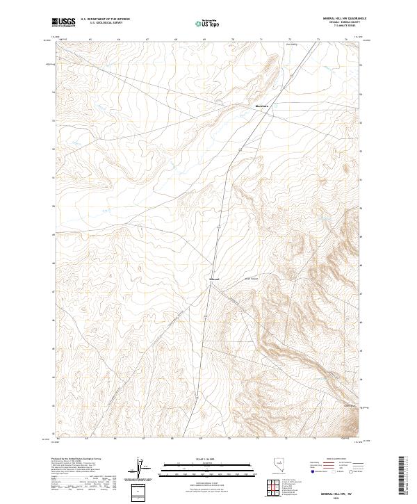 US Topo 7.5-minute map for Mineral Hill NW NV