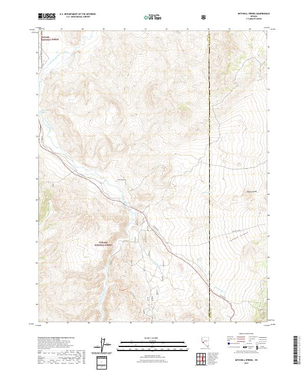 US Topo 7.5-minute map for Mitchell Spring NV