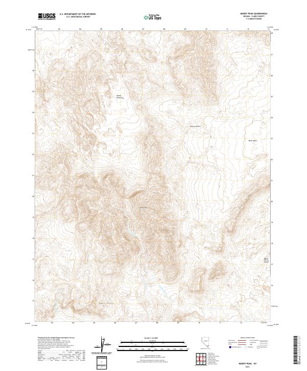 US Topo 7.5-minute map for Muddy Peak NV