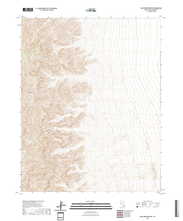 US Topo 7.5-minute map for Mule Deer Ridge NE NV