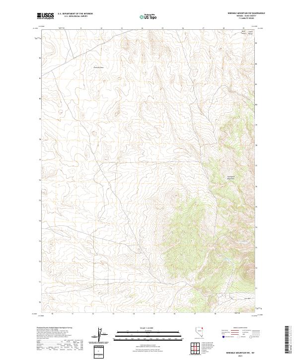 US Topo 7.5-minute map for Ninemile Mountain SW NV