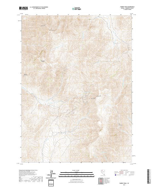 US Topo 7.5-minute map for Parrot Peak NV