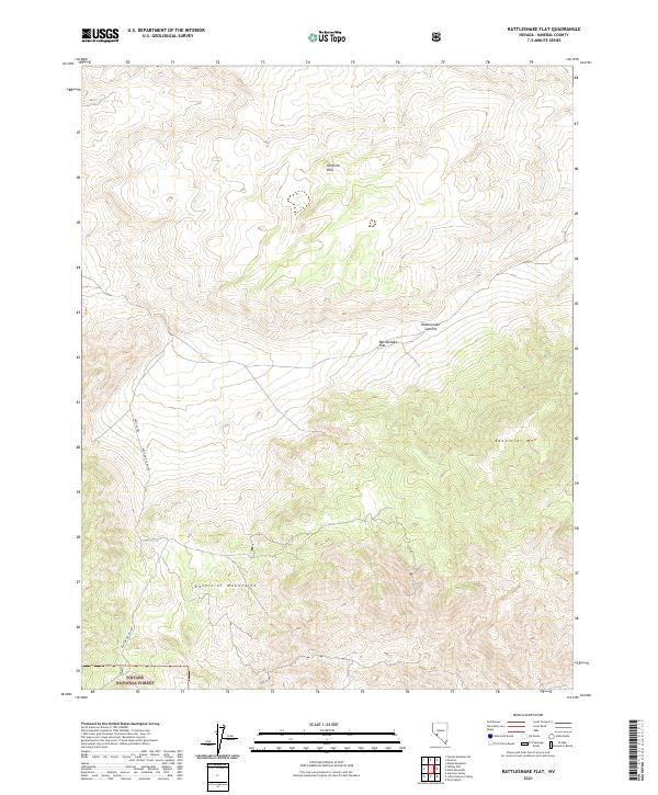US Topo 7.5-minute map for Rattlesnake Flat NV