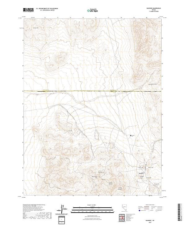 US Topo 7.5-minute map for Rawhide NV – American Map Store
