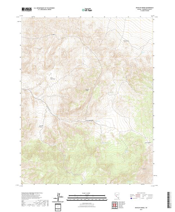 US Topo 7.5-minute map for Rhyolite Ridge NV