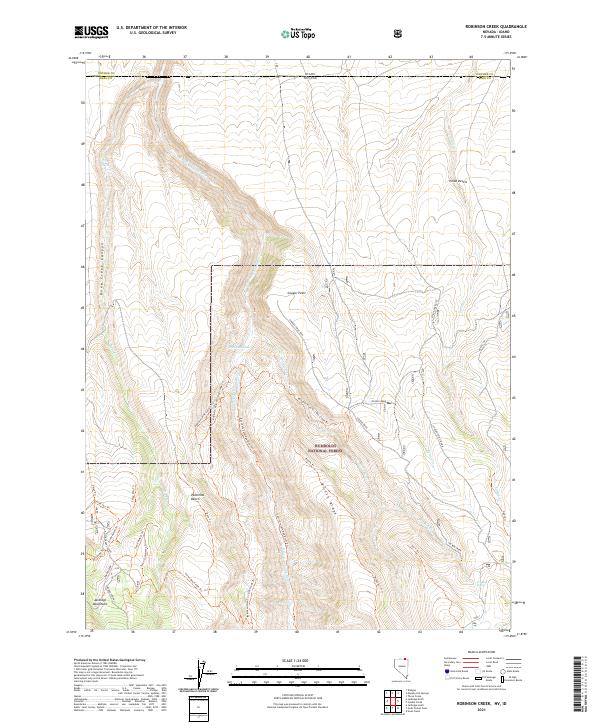 US Topo 7.5-minute map for Robinson Creek NVID