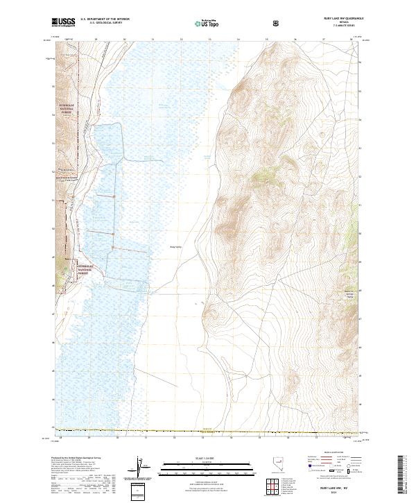 US Topo 7.5-minute map for Ruby Lake NW NV – American Map Store