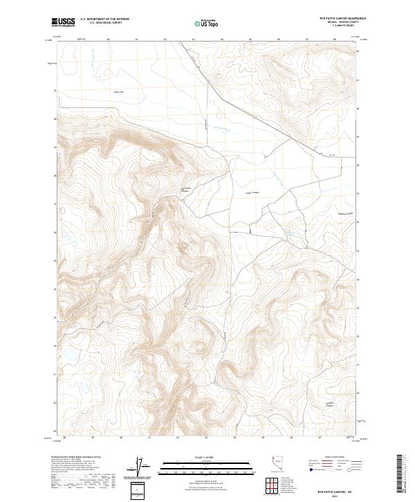 US Topo 7.5-minute map for Rye Patch Canyon NV