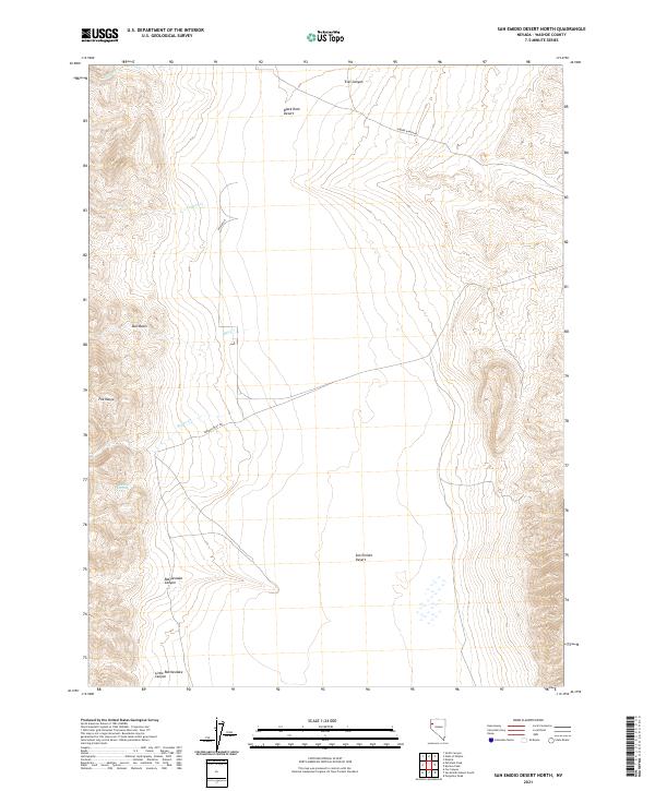 US Topo 7.5-minute map for San Emidio Desert North NV