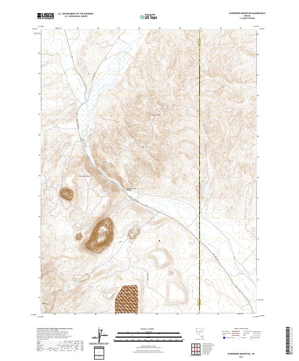 US Topo 7.5-minute map for Schroeder Mountain NV