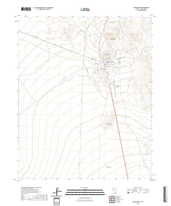 US Topo 7.5-minute map for Searchlight NV