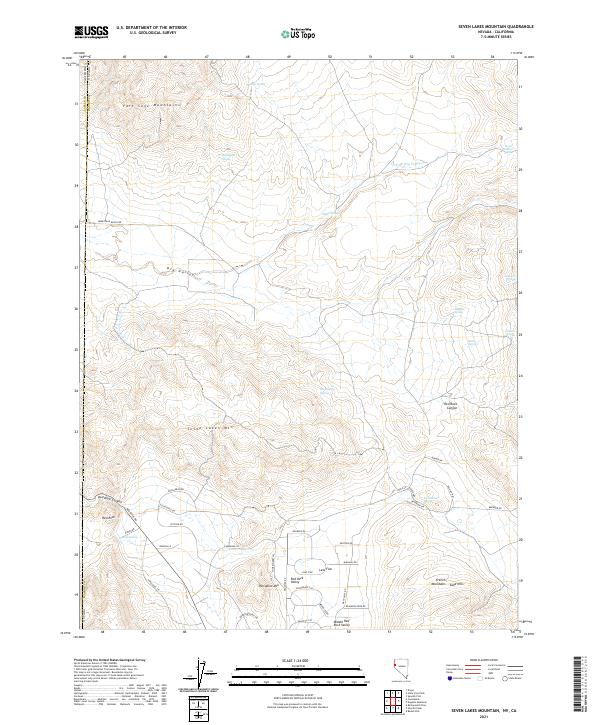 US Topo 7.5-minute map for Seven Lakes Mountain NVCA