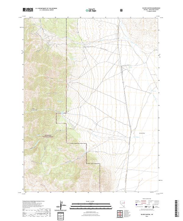 US Topo 7.5-minute map for Silver Canyon NV