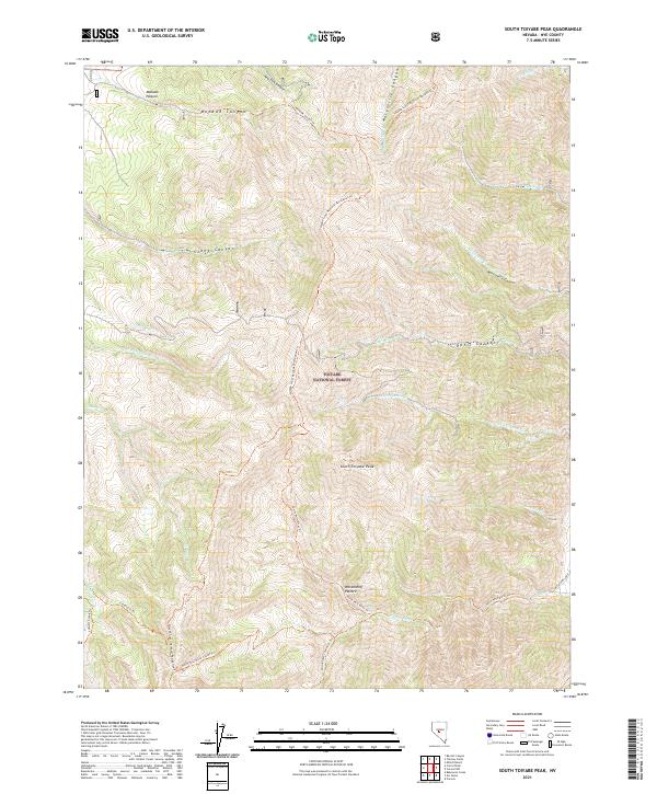 US Topo 7.5-minute map for South Toiyabe Peak NV