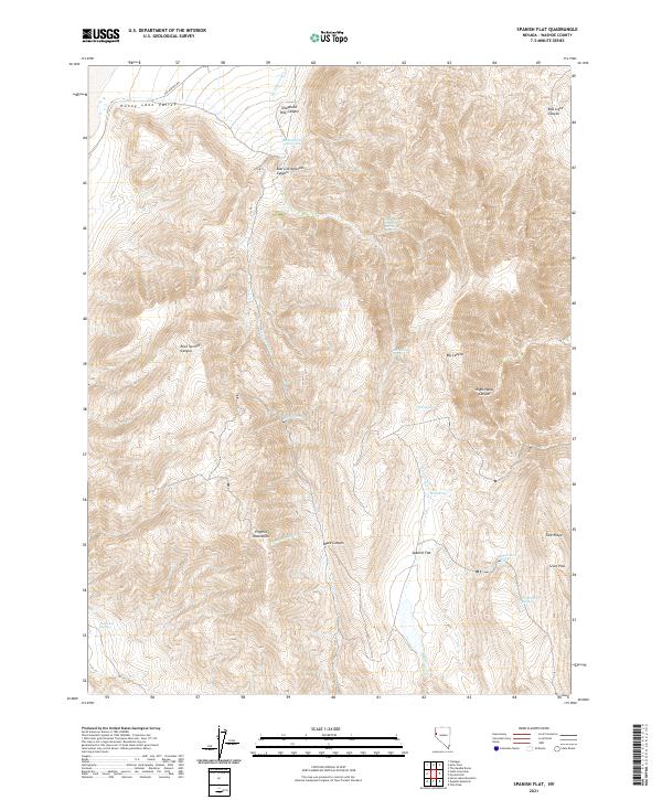 US Topo 7.5-minute map for Spanish Flat NV