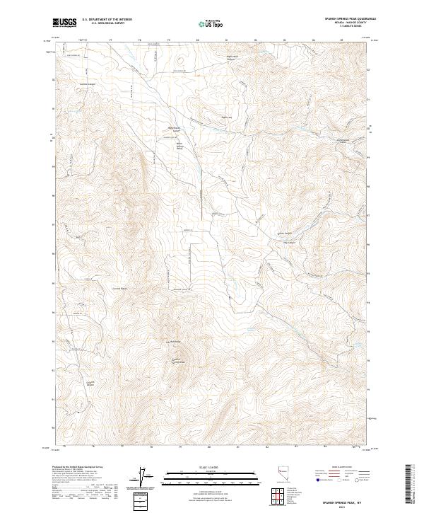US Topo 7.5-minute map for Spanish Springs Peak NV