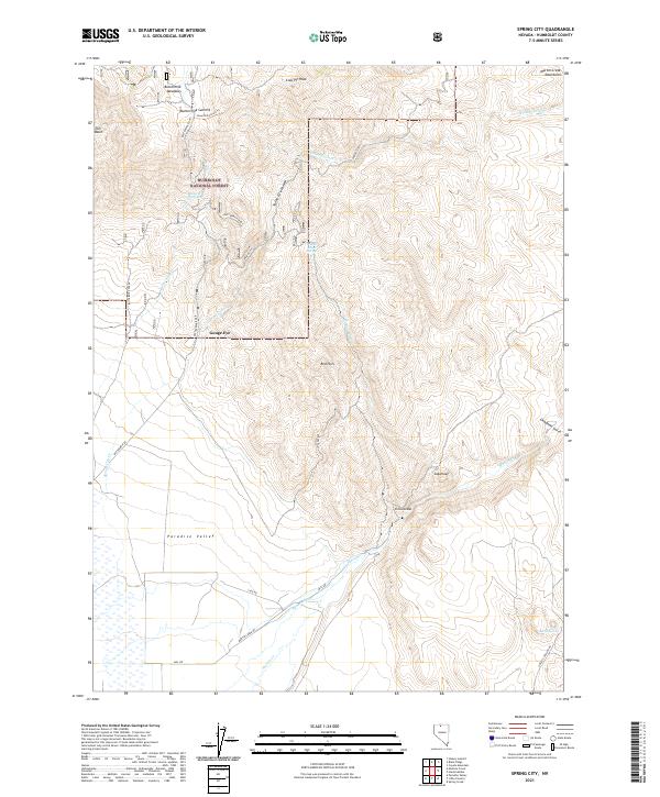 US Topo 7.5-minute map for Spring City NV