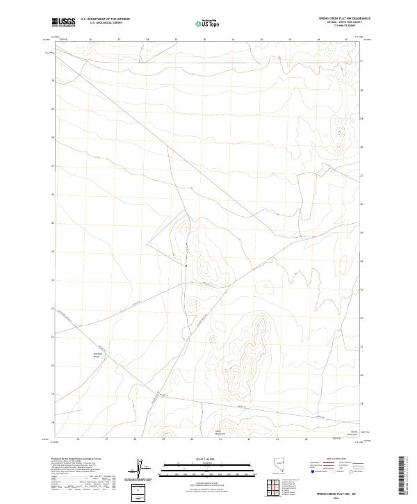 US Topo 7.5-minute map for Spring Creek Flat NW NV