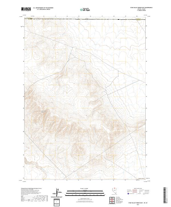 US Topo 7.5-minute map for Star Valley Ridge East NVID