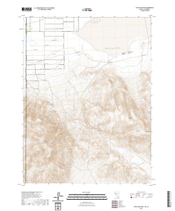 US Topo 7.5-minute map for State Line Peak NVCA